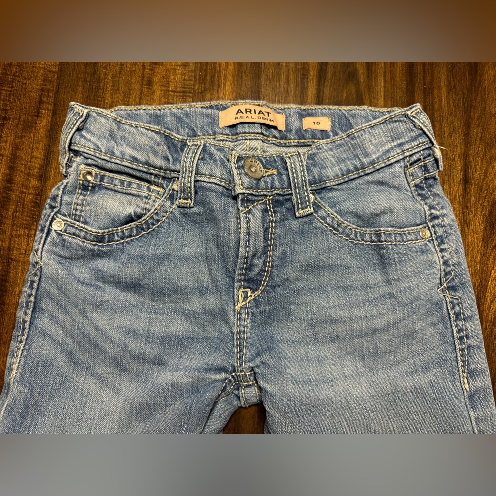 Ariat Jeans Youth Girls Size 10 Real Denim Mid Rise Bootcut Medium Wash Cowgirl